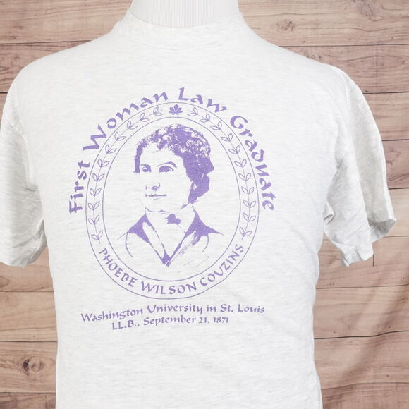 VINTAGE FIRST WOMAN GRADUATE PHOEBE EILSON COUZINS WASHINGTON UNIVERSITY TSHIRT - Picture 1 of 8
